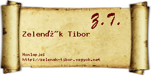 Zelenák Tibor névjegykártya